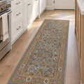 Floral Classic Runner Rug – Gray in a kitchen