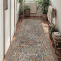 Floral Classic Runner Rug – Gray in a hallway