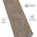 Floral Classic Runner Rug – Gray – features