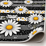 Floral Contemporary Kitchen Rug – texture close-up