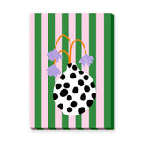 Floral Eclectic Wall Art – Purple Flowers in a Spotted Vase