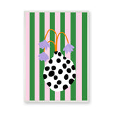 Floral Eclectic Wall Art – Purple Flowers in a Spotted Vase