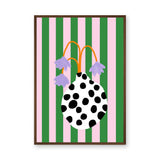 Floral Eclectic Wall Art – Purple Flowers in a Spotted Vase