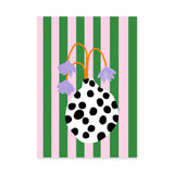 Floral Eclectic Wall Art – Purple Flowers in a Spotted Vase