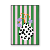 Floral Eclectic Wall Art – Purple Flowers in a Spotted Vase