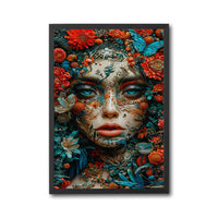 Floral Face Aesthetic Wall Poster – Sleek Botanical Portrait Print