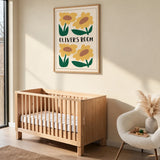 Floral Kids Typography Wall Art – Oliver's Room Yellow Flower Print