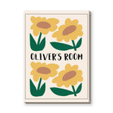 Floral Kids Typography Wall Art – Oliver's Room Yellow Flower Print