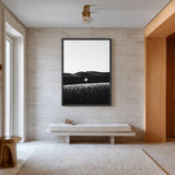Floral Landscape Minimalist Wall Art – Black and White Daisy Print