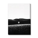 Floral Landscape Minimalist Wall Art – Black and White Daisy Print
