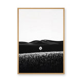 Floral Landscape Minimalist Wall Art – Black and White Daisy Print