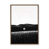 Floral Landscape Minimalist Wall Art – Black and White Daisy Print