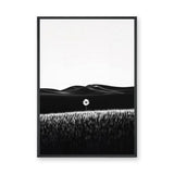 Floral Landscape Minimalist Wall Art – Black and White Daisy Print