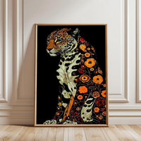 Floral Leopard Aesthetic Wall Décor Wall Poster Print