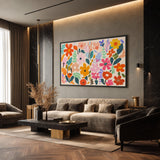Floral Maximalist Wall Art – Playful Multicolor Botanical Pattern