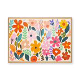 Floral Maximalist Wall Art – Playful Multicolor Botanical Pattern
