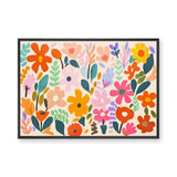Floral Maximalist Wall Art – Playful Multicolor Botanical Pattern