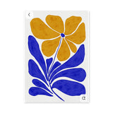 Floral Minimalist Botanical Wall Art – Blue and Yellow Flower