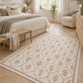 Floral Modern Area Rug in a bedroom