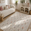 Floral Modern Area Rug in a living room