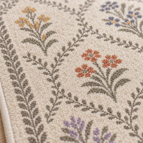 Floral Modern Area Rug – texture close-up