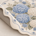 Floral Modern Round Kitchen Rug – Blue – texture close-up