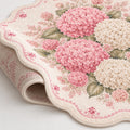 Floral Modern Round Kitchen Rug – Pink – texture close-up