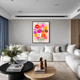 Floral Modern Wall Art – Vibrant Wild Flowers Bouquet Typography
