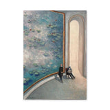 Floral Museum Vintage Wall Art – Curved Gallery Water Lily Scene