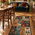 Floral Patchwork Kitchen Rug in a dining room