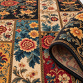 Floral Patchwork Kitchen Rug – texture close-up