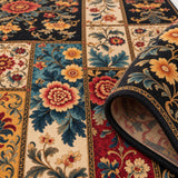 Floral Patchwork Kitchen Rug – texture close-up