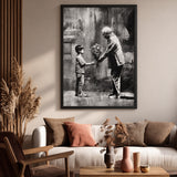 Floral Portrait Modern Pop-Art Wall Art – Boy Sharing Flowers Scene