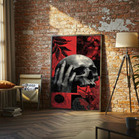 Floral Skull Aesthetic Wall Print Décor Poster – Botanical Hand and Skull Print