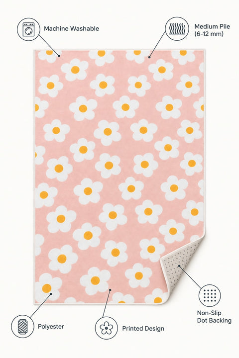 Floral Vintage Kids Rug – features
