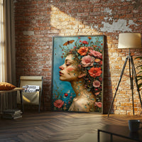 Floral Woman Aesthetic Home Art Wall Poster Print