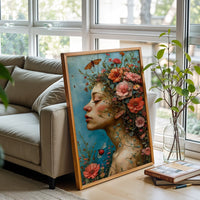 Floral Woman Aesthetic Home Art Wall Poster Print