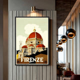 Florence Cathedral Vintage Wall Art – Retro Firenze Travel Poster