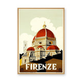 Florence Cathedral Vintage Wall Art – Retro Firenze Travel Poster