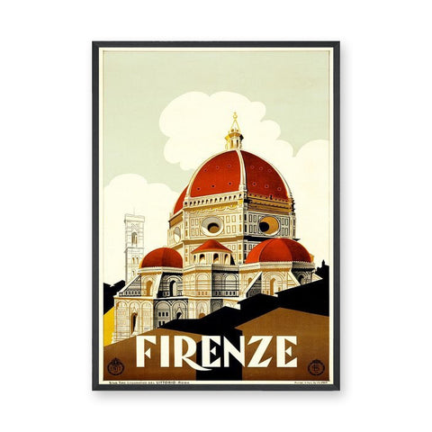 Florence Cathedral Vintage Wall Art – Retro Firenze Travel Poster