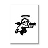 Flying Angel Line Art Wall Art – Black and White Nursery Print