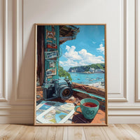 FONGALUC Nostalgic Camera Seaside Aesthetic Wall Décor Wall Poster