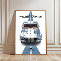 Ford Mustang GT350 Retro Décor Poster – Iconic Ford GT-350 Mustang Home Wall Décor