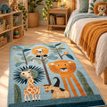 Forest Animals Modern Kids Rug in a bedroom