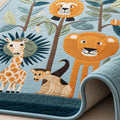 Forest Animals Modern Kids Rug – texture close-up
