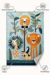 Forest Animals Modern Kids Rug – features