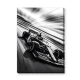 Formula Racing Car Modern Wall Art – Black and White Speed Photo