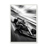 Formula Racing Car Modern Wall Art – Black and White Speed Photo
