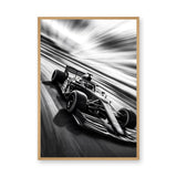 Formula Racing Car Modern Wall Art – Black and White Speed Photo