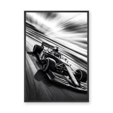 Formula Racing Car Modern Wall Art – Black and White Speed Photo